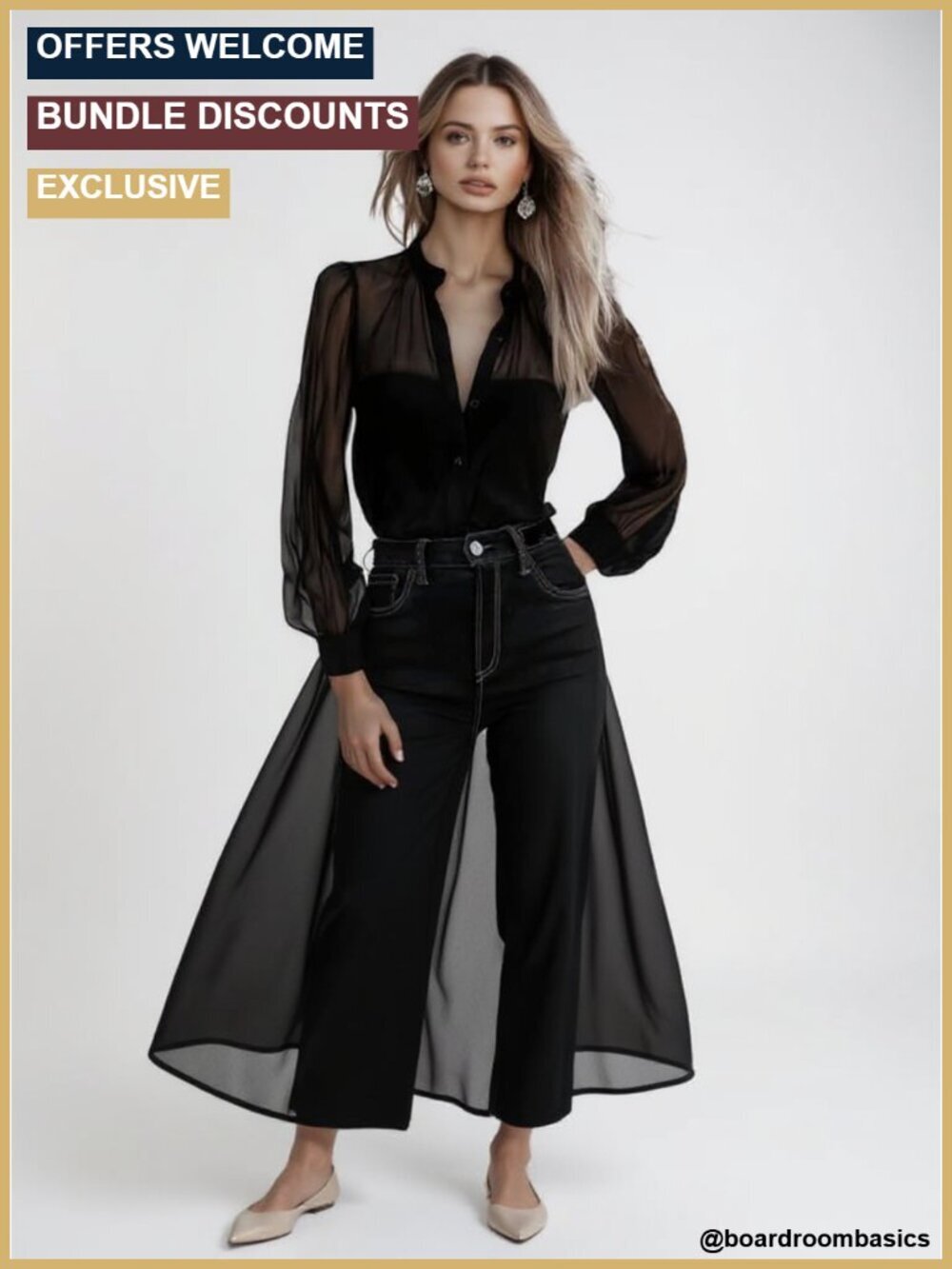 Mesh Sheer Button Up Blouse Business Casual Top